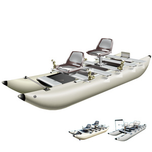 Zebec High quality Inflatable Boat Kayak 2 Person sit on top fishing boat dinghy electric catamaran with motor for sale