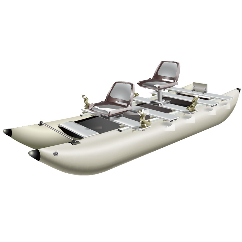 Zebec High quality Inflatable Boat Kayak 2 Person sit on top fishing boat dinghy electric catamaran with motor for sale