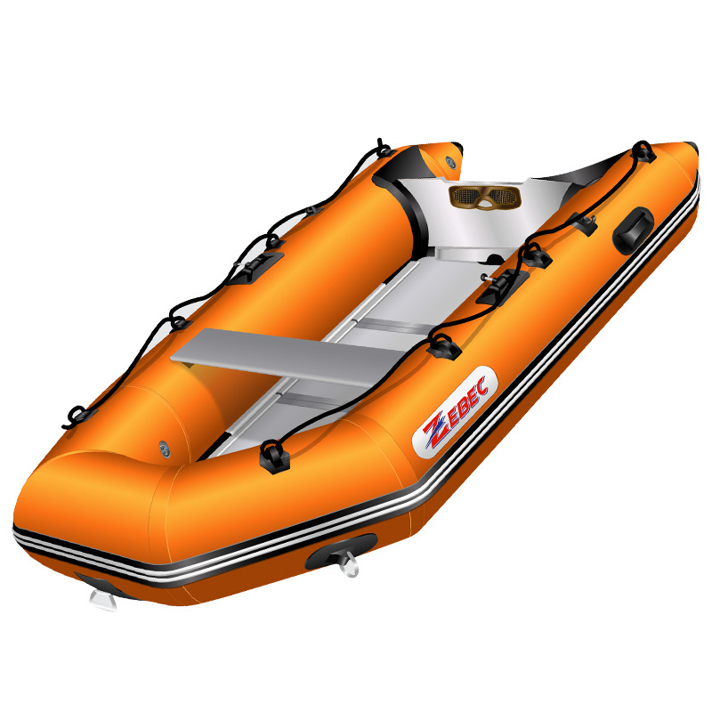 Zebec Kxone factory wholesale Pvc Inflatable Boat Aluminum floor Rubber Dinghy Inflatable rowing Boat for sale