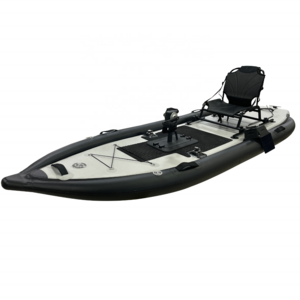 new black color Inflatable Fishing Pedal Boat Kayak Water Bike Pontoon Boat With Pedal Drive