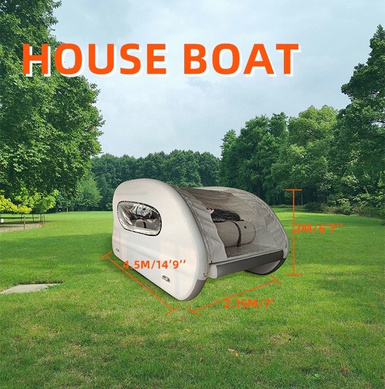 4.5m rowing dinghy Multihull Inflatable Catamaran Electric ELECTRICAT  sun-powered fun powered foldable inflatable house boat