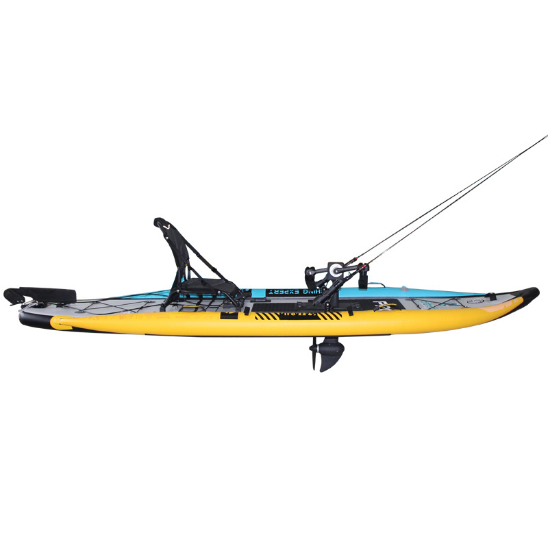 New Arrival 11' Ocean Fins drop stitch clear inflatable pedal fishing canoe/kayak with paddle