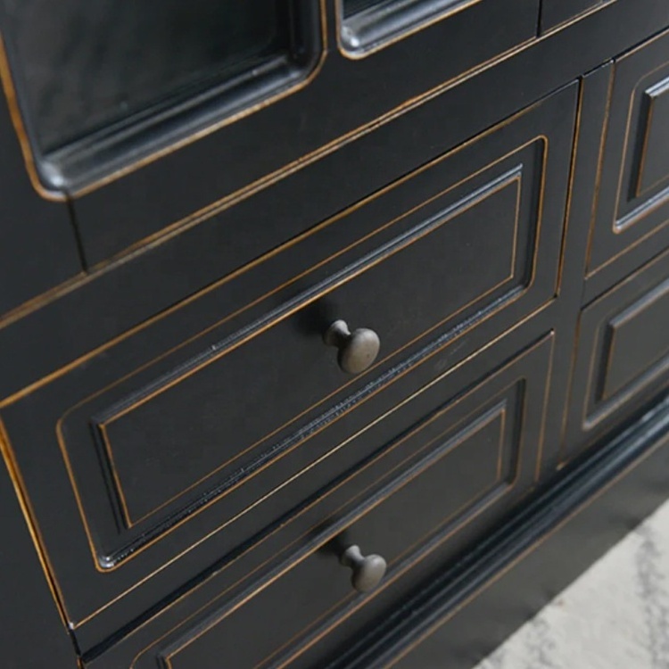 New Design Modern Living room Black Storage Cabinet Kitchen Hutch.