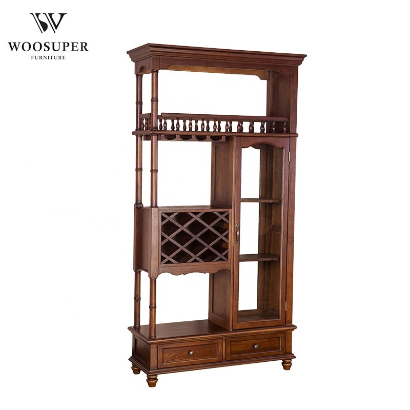 Living room furniture antique wooden wine bar cabinet home wine cabinet