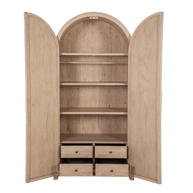 Hamptons Bedroom furniture oak rattan storage Wardrobe.