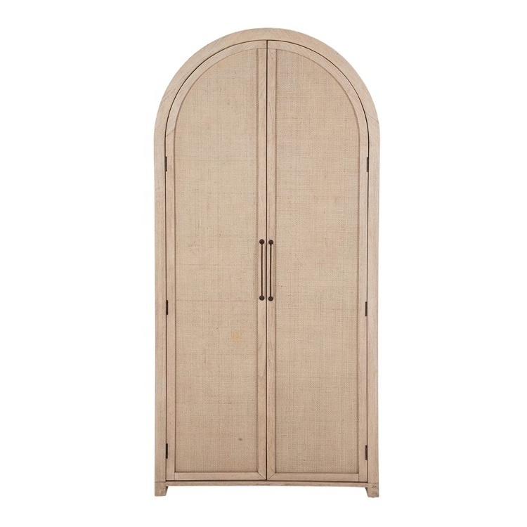 Hamptons Bedroom furniture oak rattan storage Wardrobe.