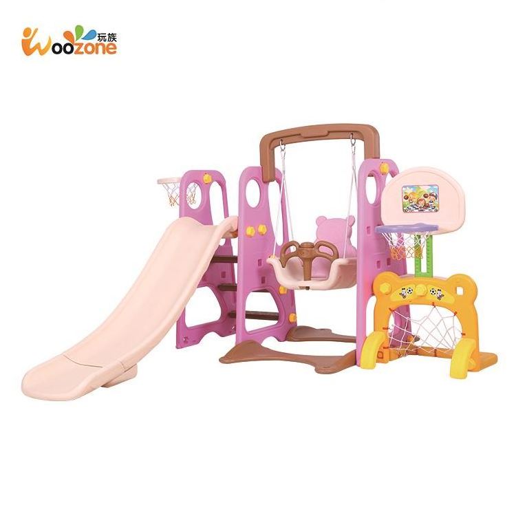 the most sold cheap high quality plastic kids indoor swing with slide