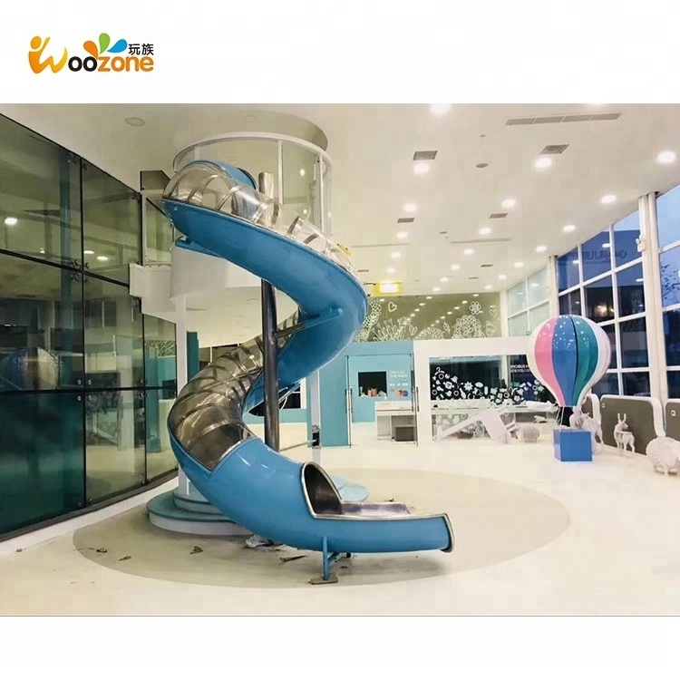 indoor playground stainless steel spiral tube outdoor slide for kids