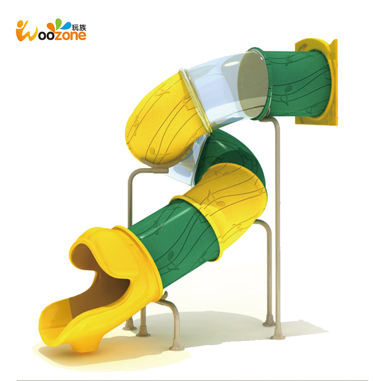 wenzhou commercial kids indoor outdoor playground accessories big plastic children tube spiral slide for playground equipment