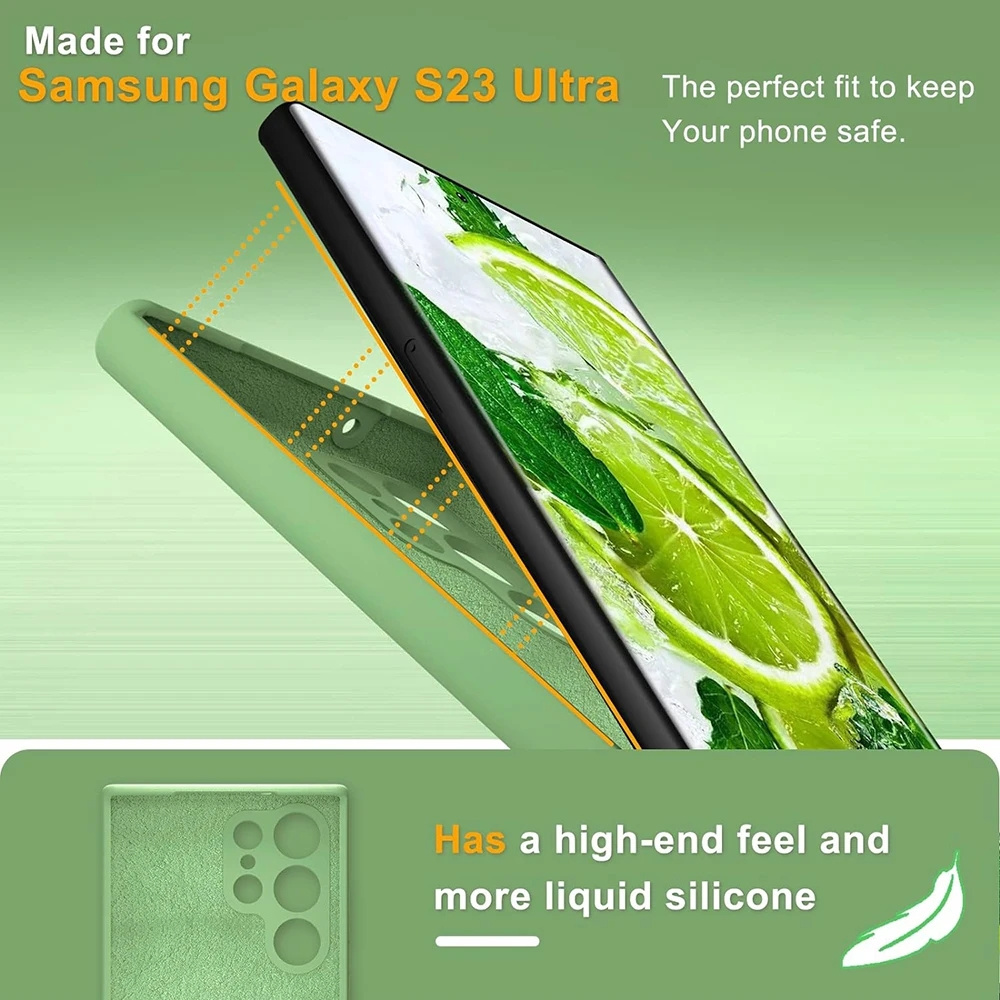 Liquid Silicone For Samsung Galaxy S24 Ultra Full body Phone Case 23 FE S22 Plus S21 A15 A05S AS52 A14 A24 Custom Design Cover