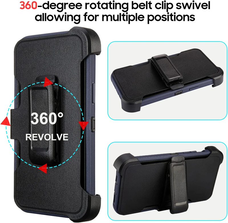 Holster Cell Phone Case For IPhone 15 14 11 Pro Max XR Heavy Duty Belt Clip Rotation Rugged Shockproof Back Cover