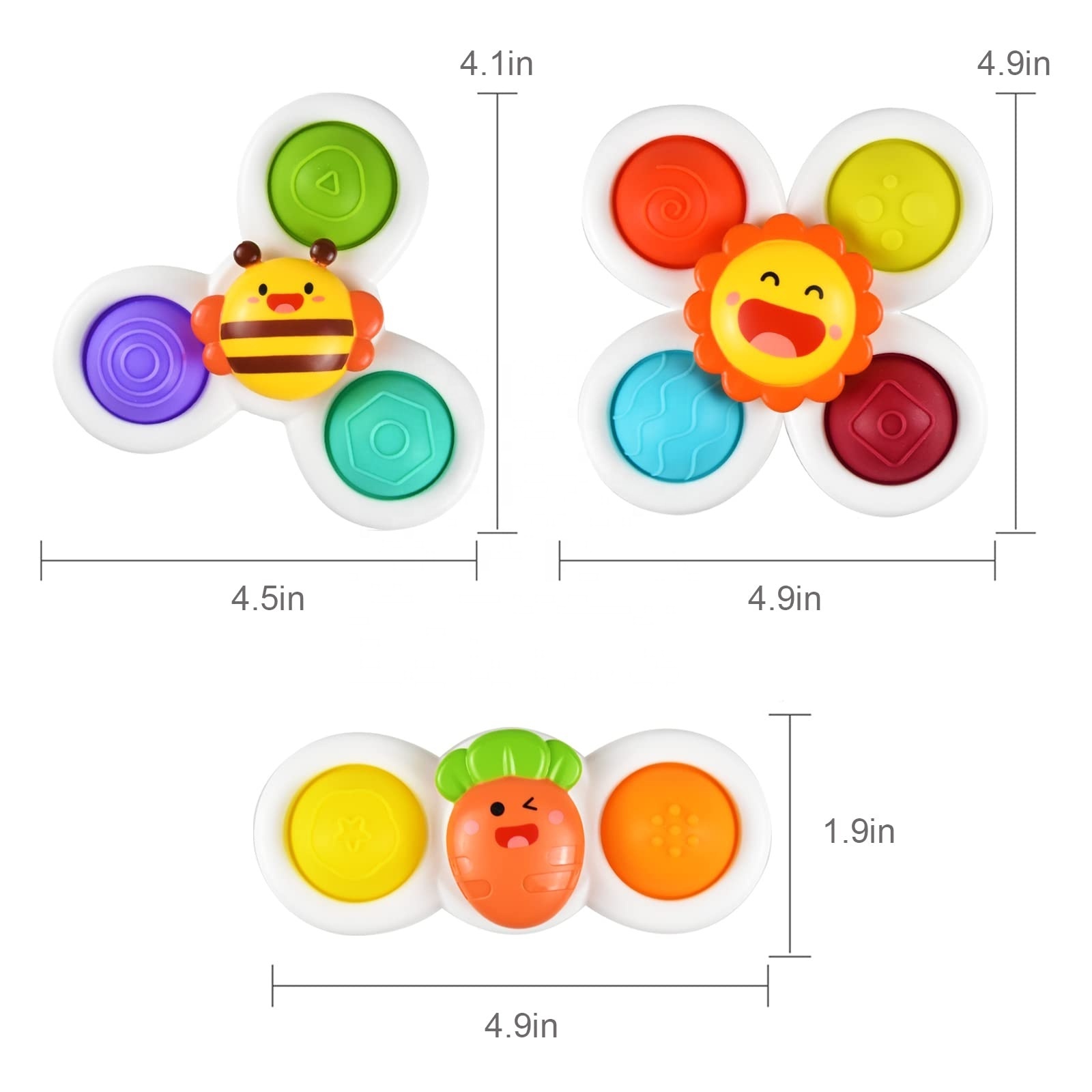 Cartoon Animal Simple Dimple cute rotary windmill Fidget Toy Suction Cup Spinner for Baby Boy Girl