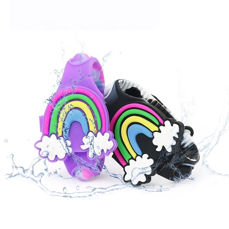 2022 counter display time digital closed flip led silicone unicorn push pop bubble fidget bracelet pop itting watch for kids