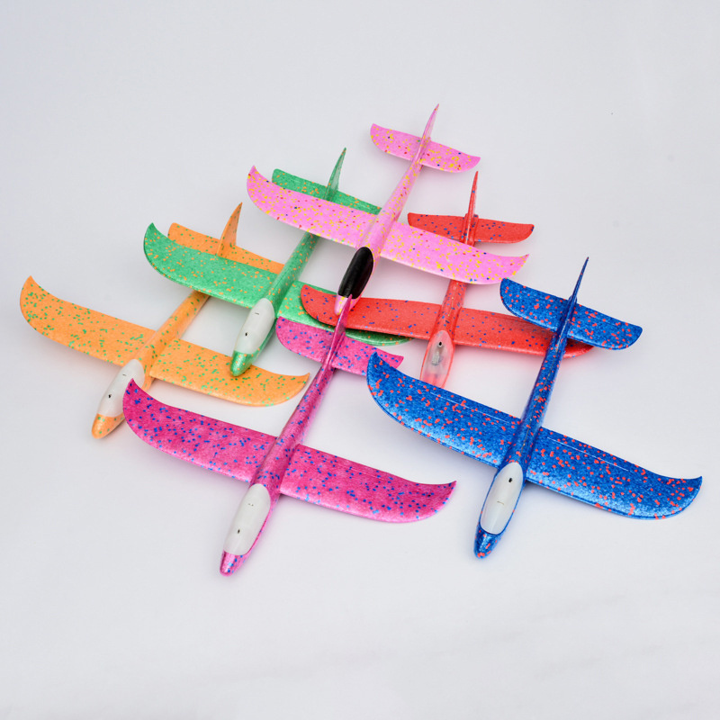 Light Up Foam Glider Airplane 44CM&48CM LED Throwing Plane Flying Sports Games Foam Throwing Plane Airplane Toys Funny Toys