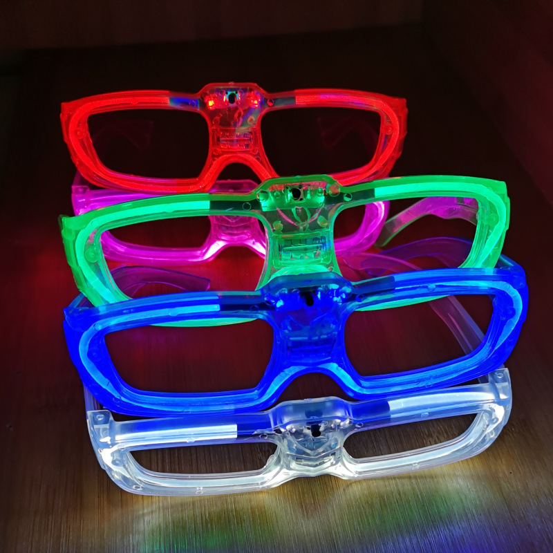 Wholesale Glow In Dark Party Supplies Luminous Shutter Shades Led neon Party Sunglasses 6 Color Light Up Glasses For Kids Adult