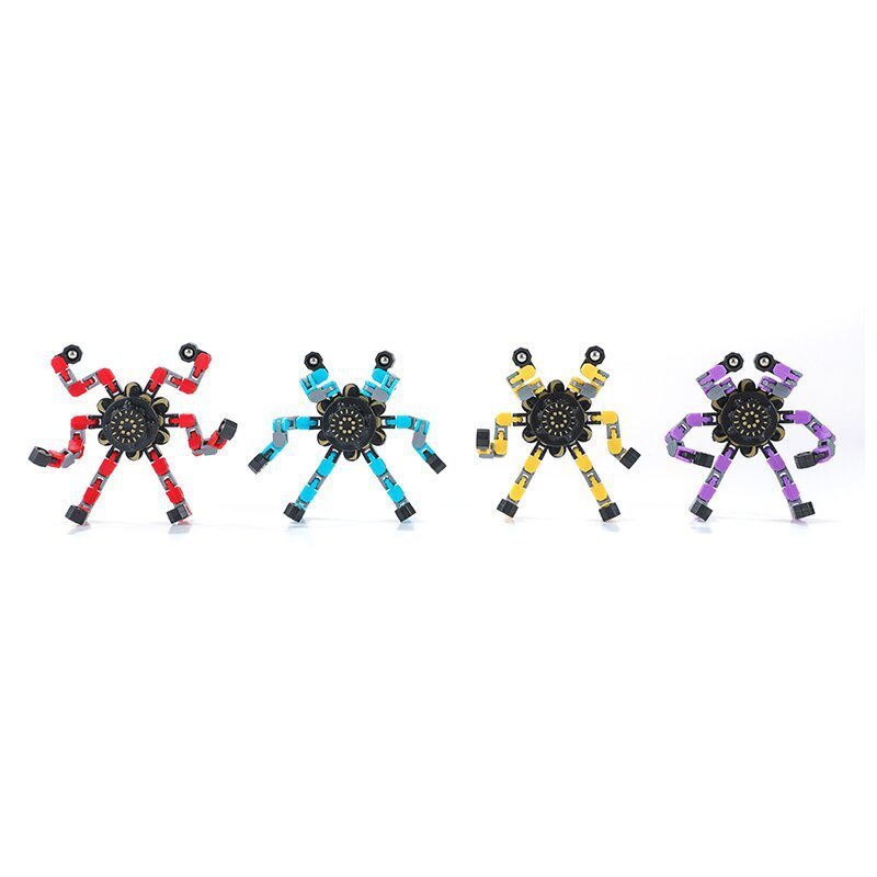 Hot Sale Glow In The Dark Fingertip Mechanical Gyro Chain Deformation Robot Gyro Toy Fingertip Spinner Transformable Fidget Toy