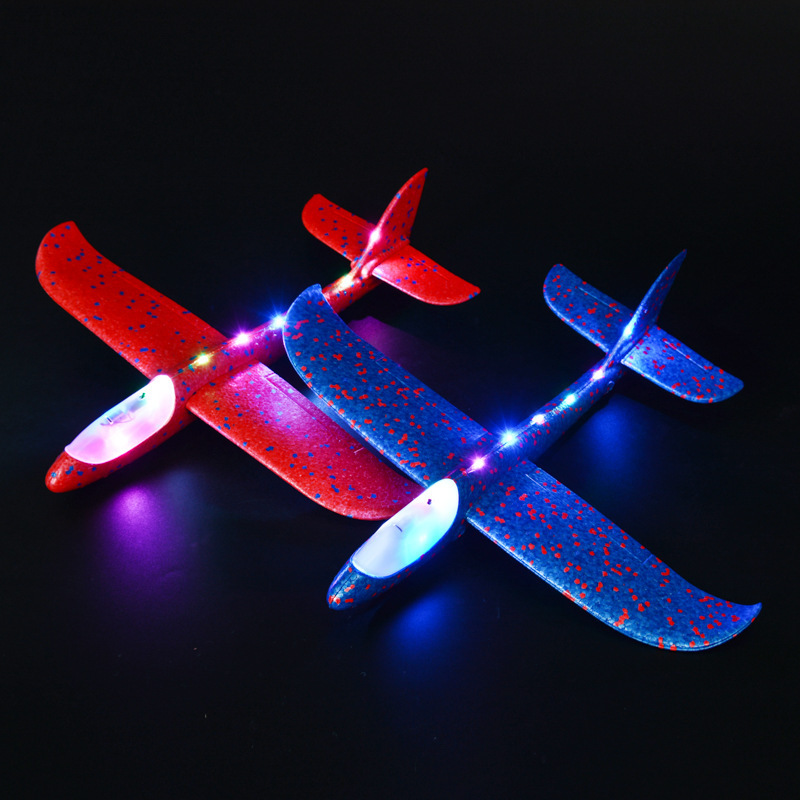 Light Up Foam Glider Airplane 44CM&48CM LED Throwing Plane Flying Sports Games Foam Throwing Plane Airplane Toys Funny Toys