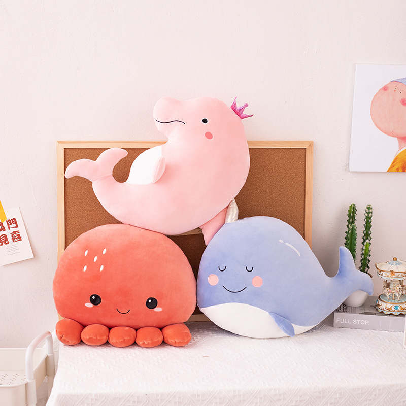 Cartoon Plushies Lion Elephant Crab Whale Stuffed Animals Plush Toys Marine Forest Animal Stuffed Animals Plush Toys for Kids