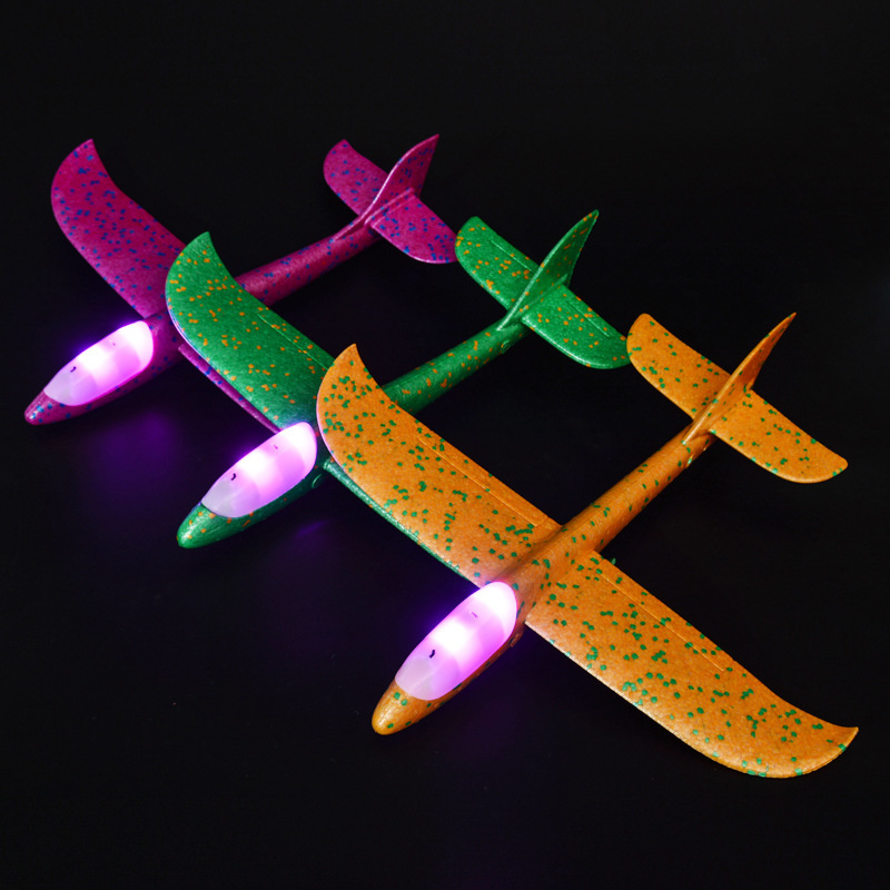 Light Up Foam Glider Airplane 44CM&48CM LED Throwing Plane Flying Sports Games Foam Throwing Plane Airplane Toys Funny Toys