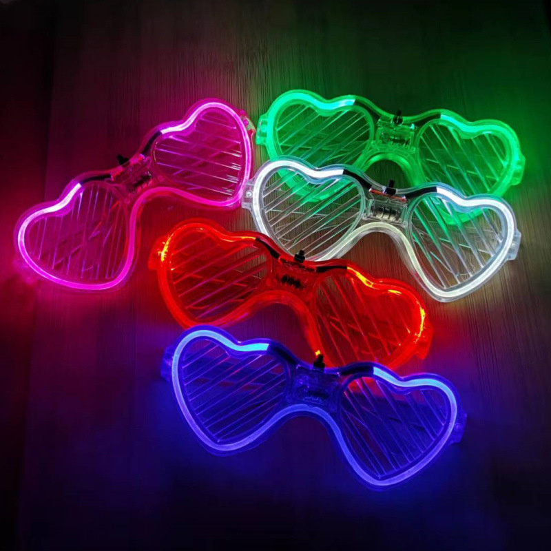 Wholesale Glow In Dark Party Supplies Luminous Shutter Shades Led neon Party Sunglasses 6 Color Light Up Glasses For Kids Adult