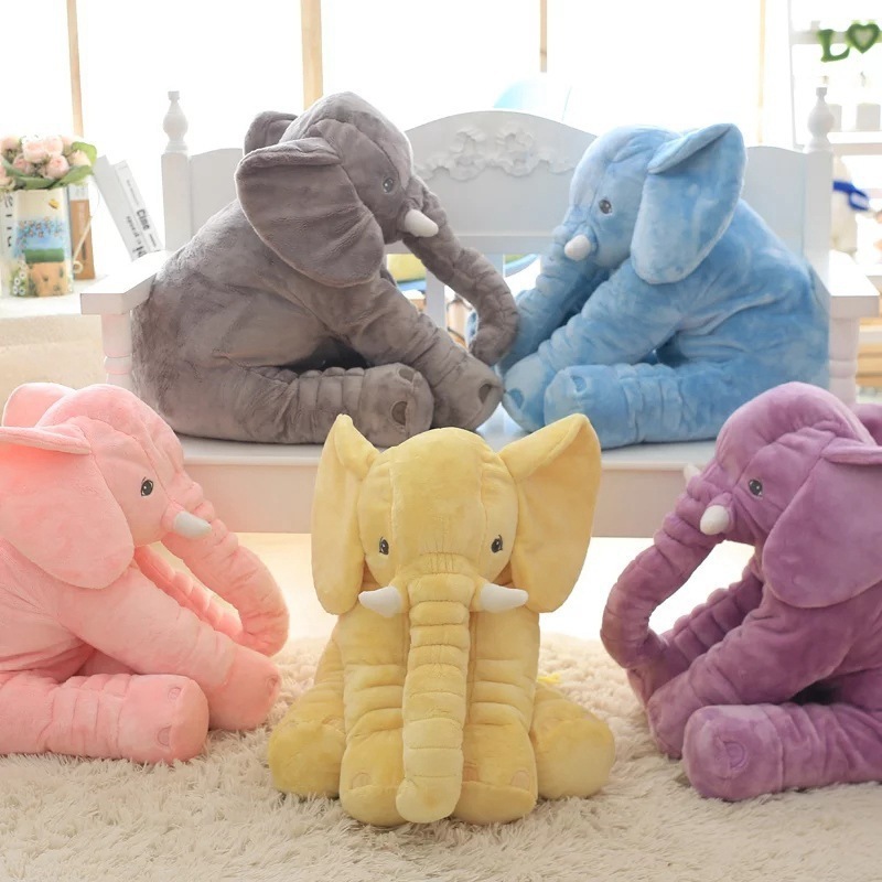 40cm 60cm 80cm Huge Soft Big Large Animals Doll Stuffed Elephant Pillow Toy Giant Stuffed Elephant Plush Animal Toy