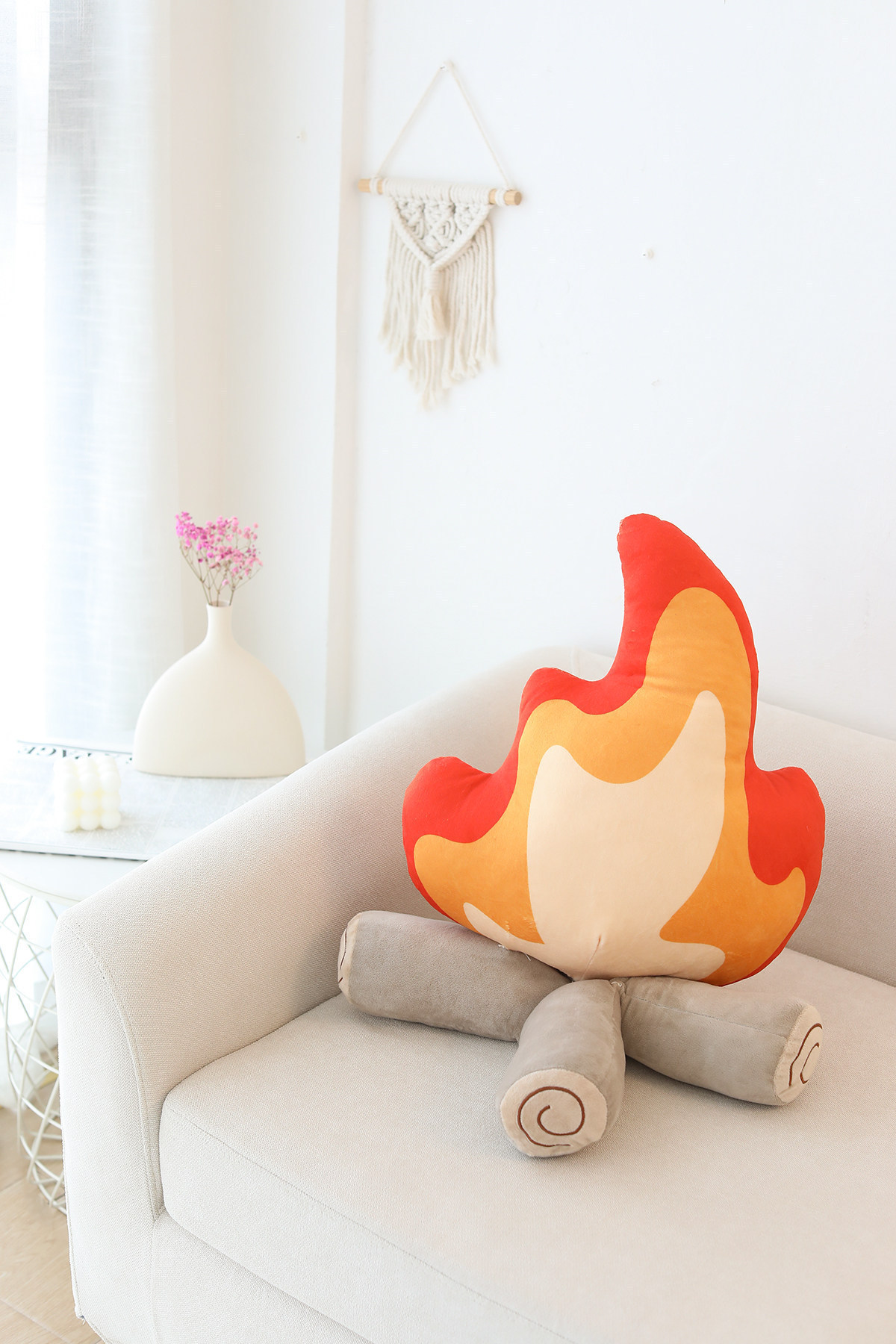 New Room Decor Soft Simulation Bonfire Stuffed Plushies Doll Fake Fire Firewood Plush Funny Campfire Plush Toys for Gifts