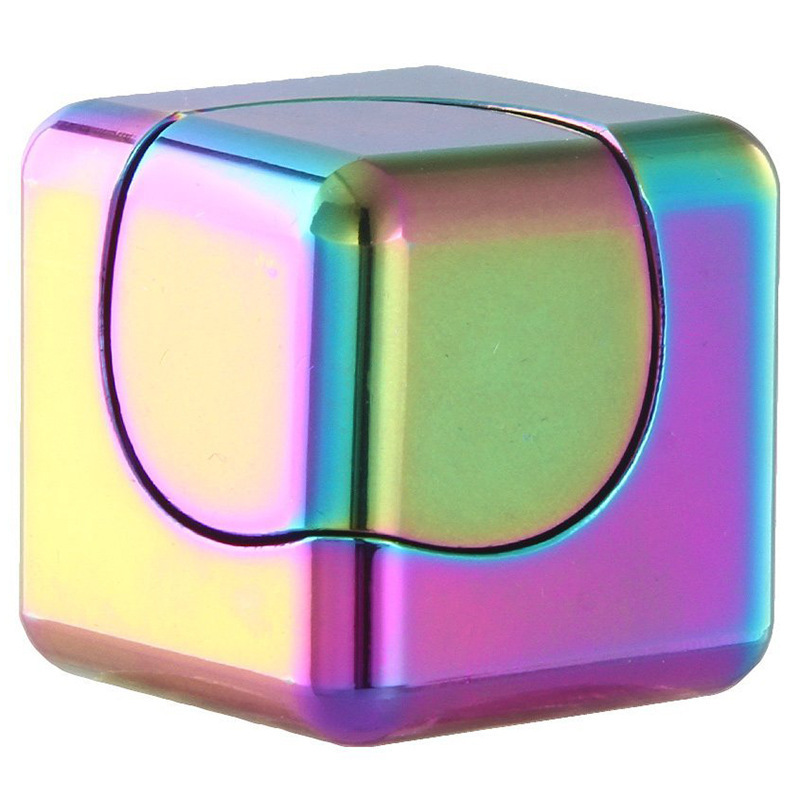 High Speed Square Antistress Decompression Fidget Rotating Finger Cube Metal Alloy Hand Spinner Spin Cube