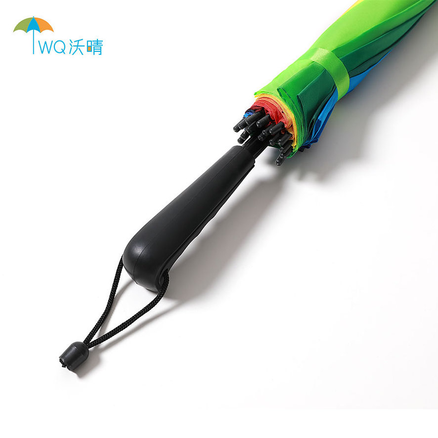 16 Colors Promotional Strigaht Rainbow Umbrella Suppliers