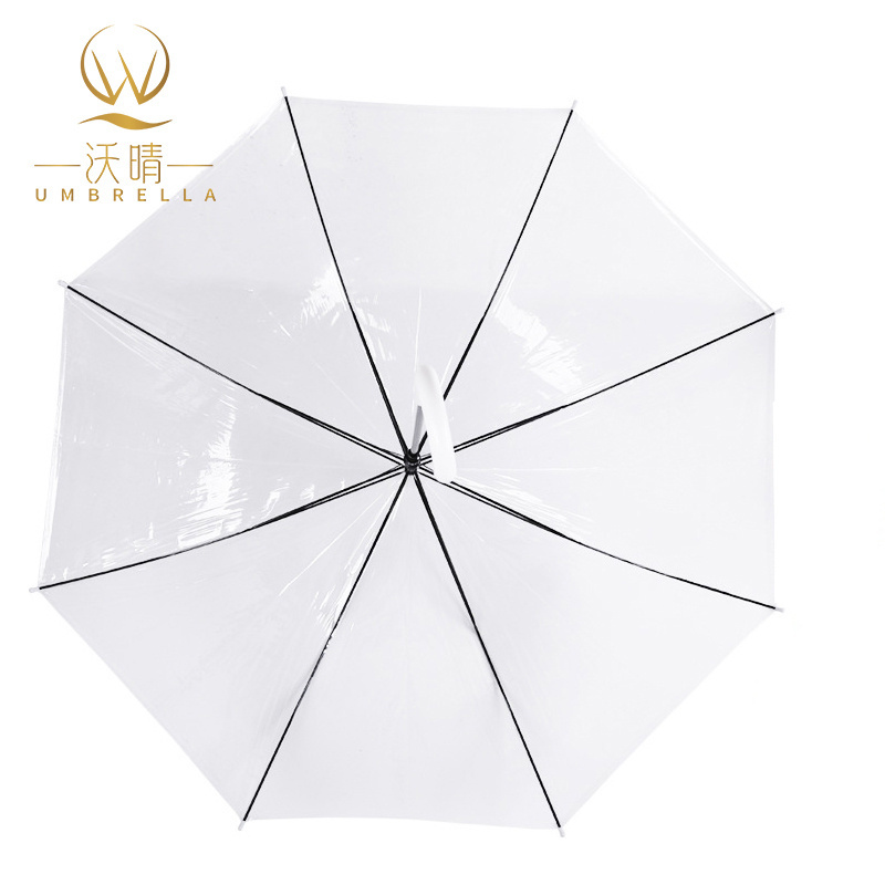 POE 8-Bones long umbrella Household custom transparent umbrellas