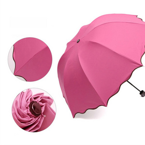 Bloom in water 3 folding manual changing flowers umbrella