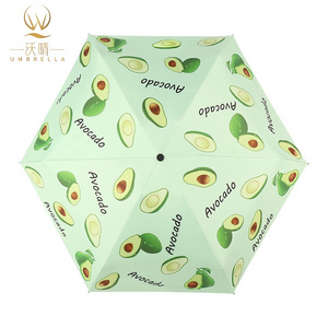 Anti UvMini Capsule Cute Fruit Pattern Umbrella Five-folding Travel Umbrella Folding Pocket Umbrella