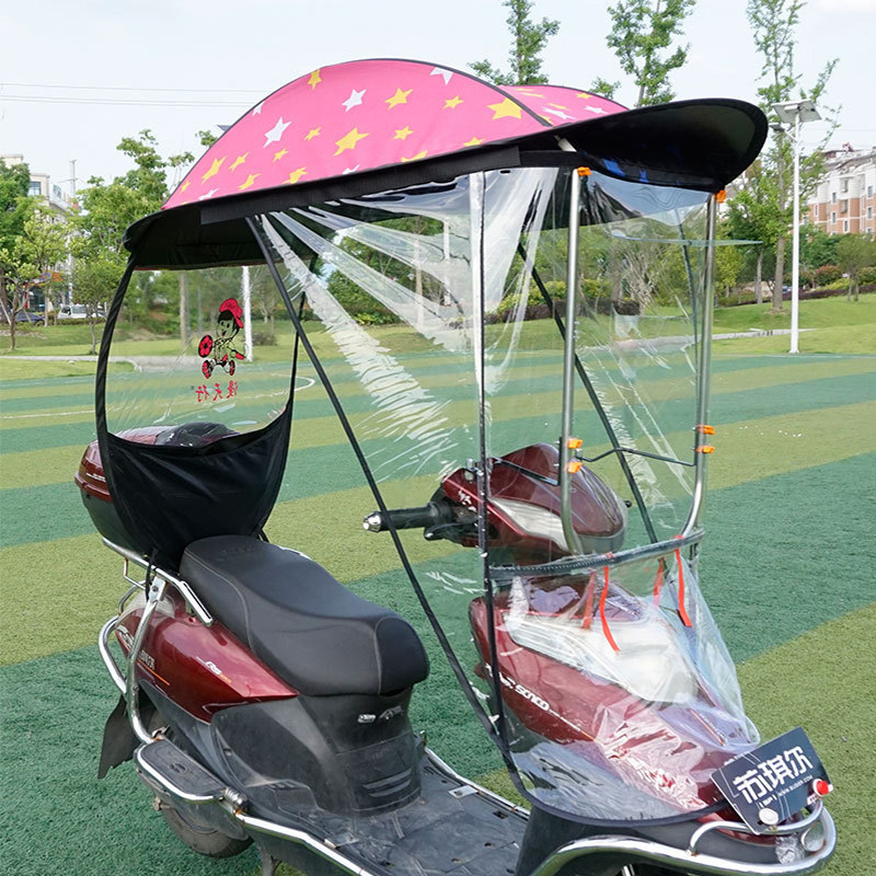 Electric Bike Umbrella Outdoor Windproof Sunshade Cover Motorcycle Umbrella Electric Scooter Umbrella For Rain