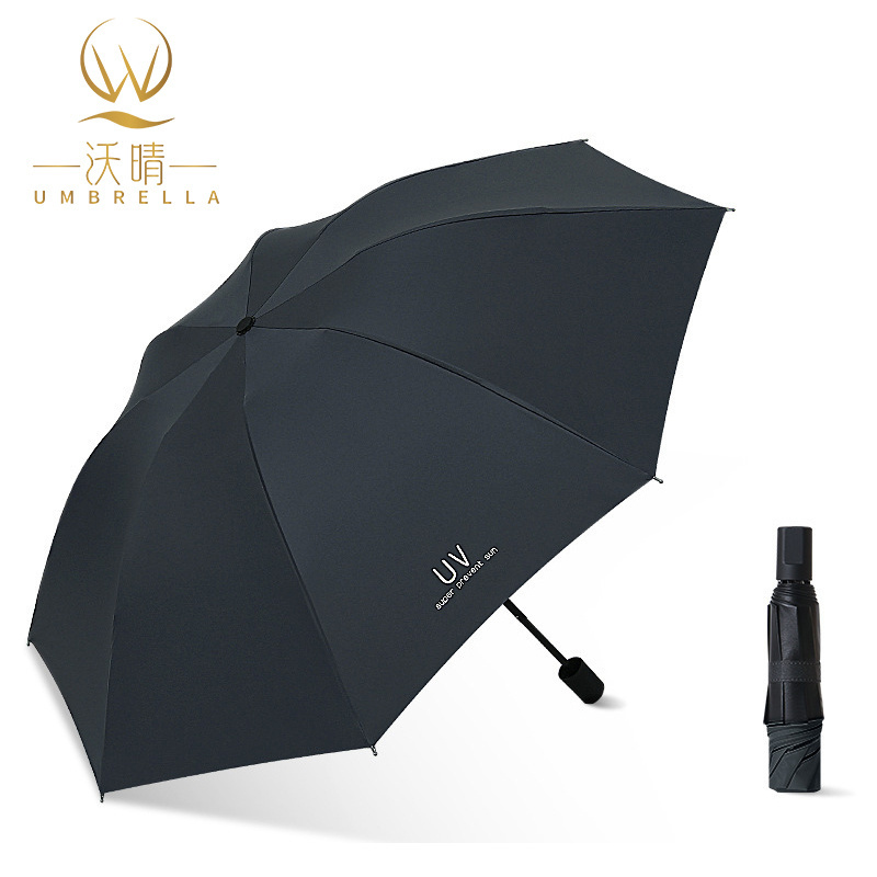 Anti-UV 3 Folding Windproof umbrella with logo Sun Resistant Uv Protection umbrellas paraguas