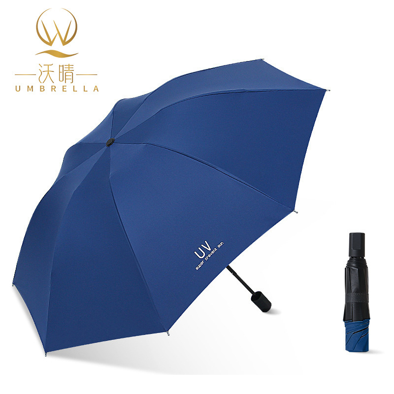 Anti-UV 3 Folding Windproof umbrella with logo Sun Resistant Uv Protection umbrellas paraguas