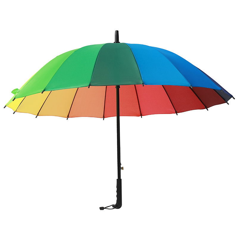 16k automatic open straight rainbow umbrellas wholesale windproof travel golf umbrellas custom logo prints rainbow umbrella