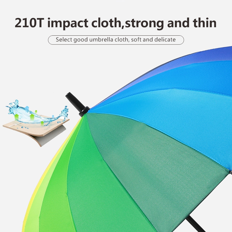 16k automatic open straight rainbow umbrellas wholesale windproof travel golf umbrellas custom logo prints rainbow umbrella