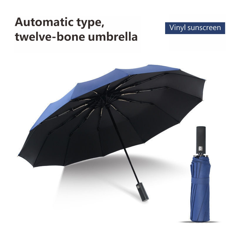 12k 3 Folding umbrella automatic Windproof sun umbrella with Anti-Rebound Design For Travel