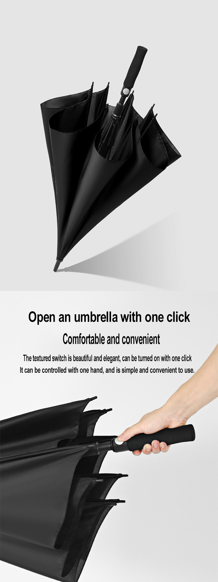 8K 120cm Business Big Waterproof Golf Umbrella Auto Open Custom Windproof Golf Umbrella