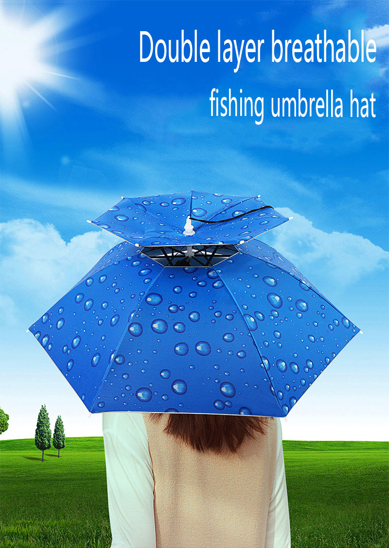 Head umbrella Rain proof sliver sunscreen protection fishing umbrella for rain parasols umbrellas outdoor