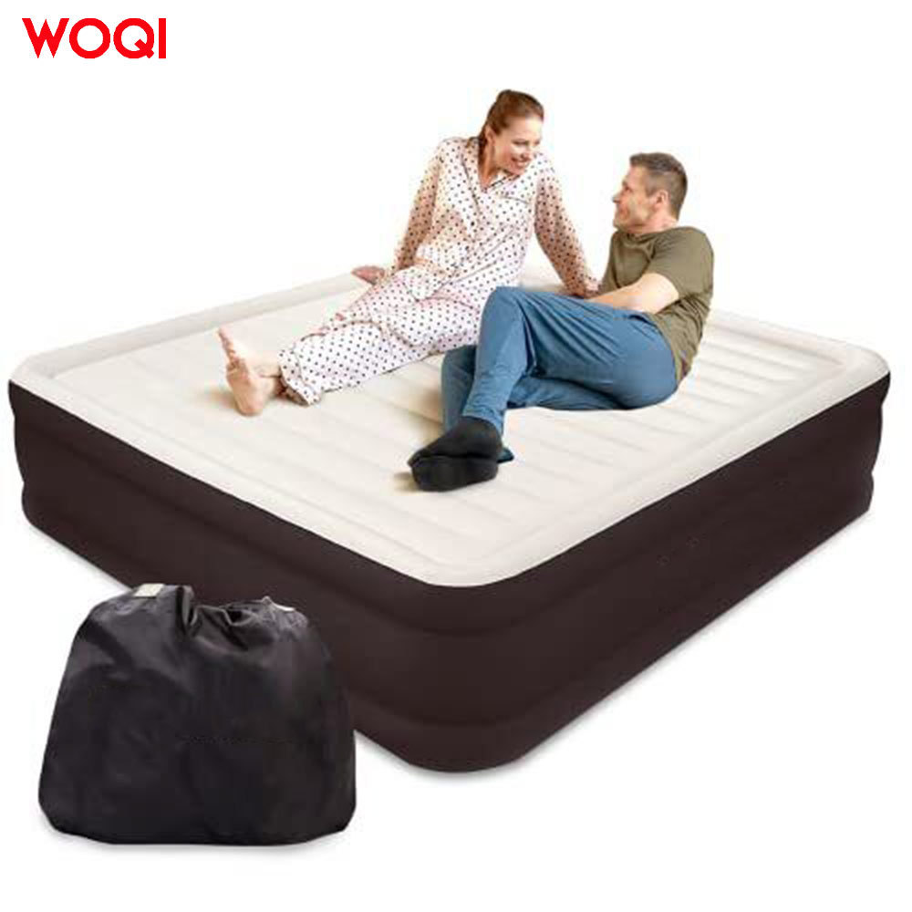 WOQI Super Large Three Person Luxury Self Inflatable Cushion with Built in Pump Camping Home Inflatable Bed