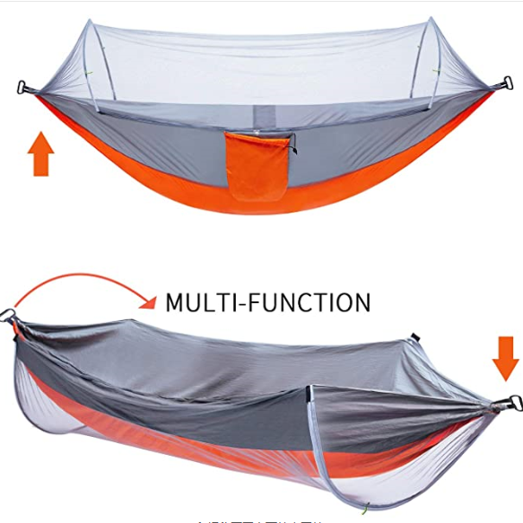 Woqi Automatic Quick Open mosquito net hammock auto nylon hammock double for Camping