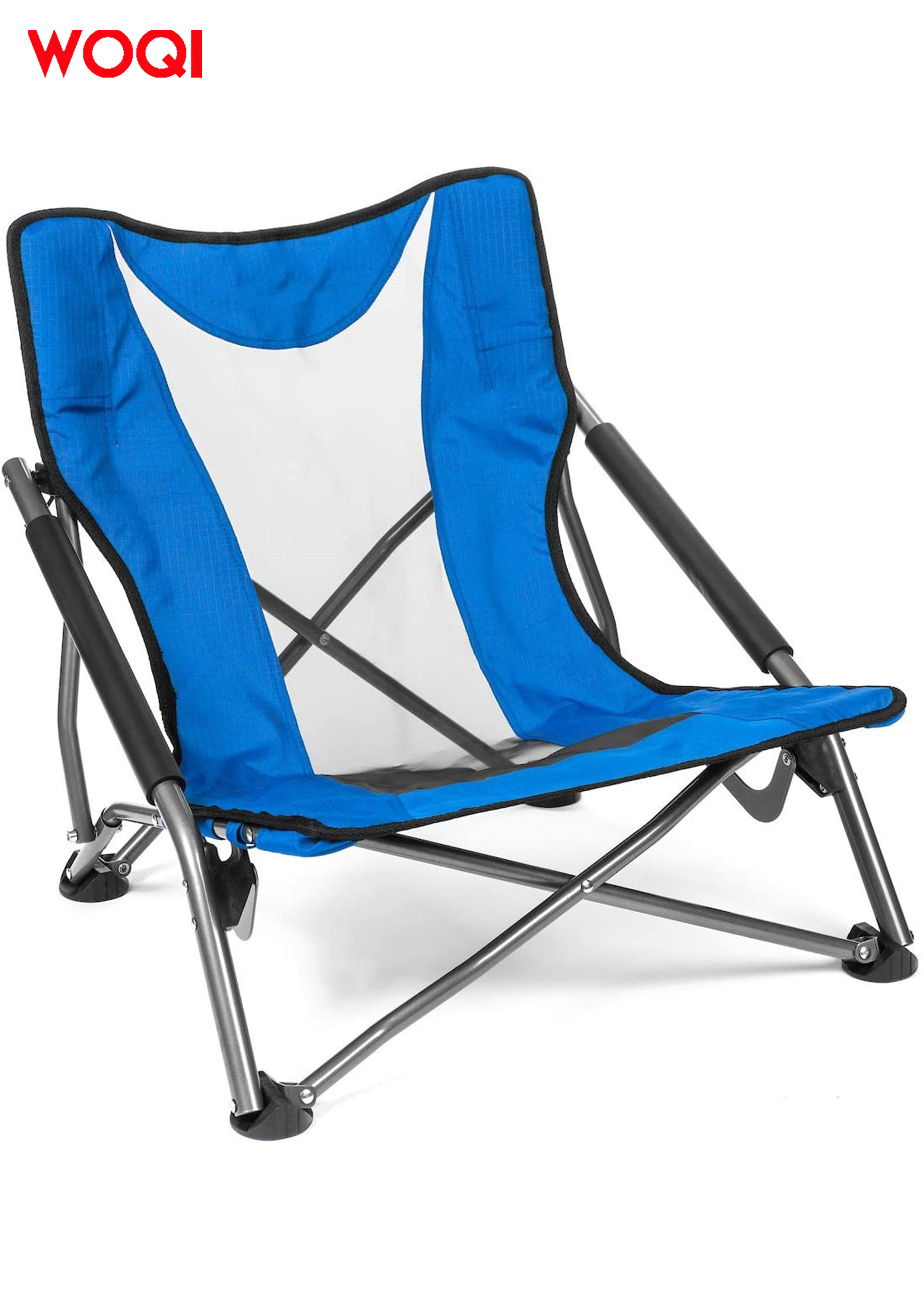 WOQI Low Profile Folding Chair for Camping Beach Sporting Event with Carry Bag