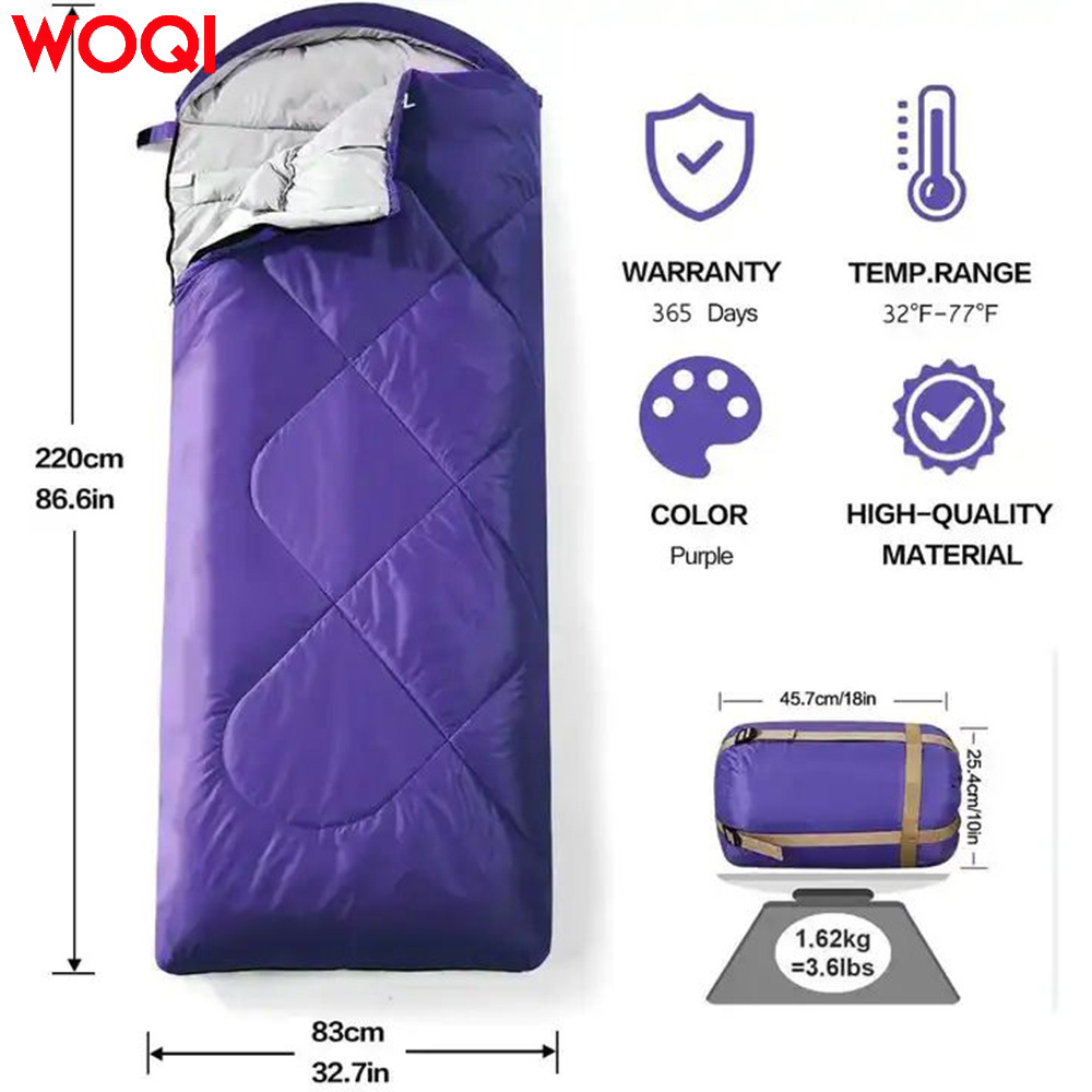 Woqi Sleeping Bag for Adults Kids 4 Seasons Warm Cold Weather Waterproof Lightweight Portable Camping Gear Equipment