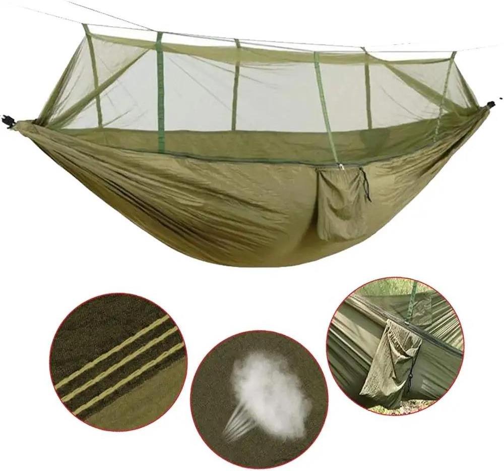 Woqi Cheap Single & Double Outdoor Camping  net nylon jungle Mosquito hammock