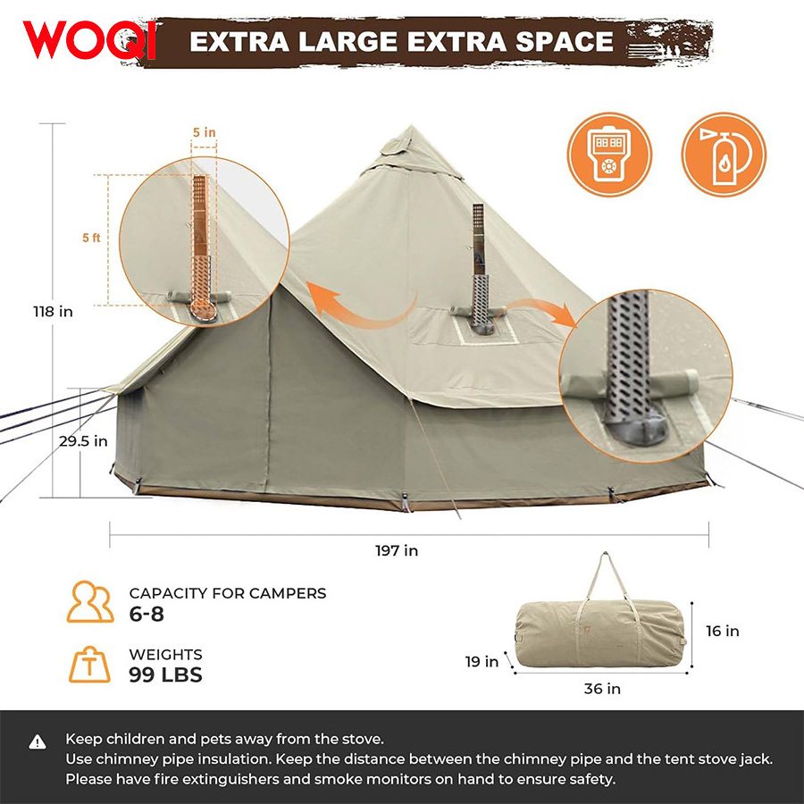 WOQI Outdoor Hotel Room Camping Tent Family Tent Camping House Shape Tent