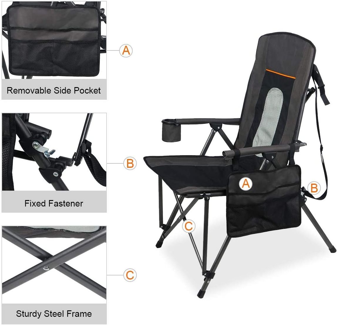 WOQI Beach Foldable Outdoor Folding Camping Chair BBQ Fishing Folding Chair Folding Chair