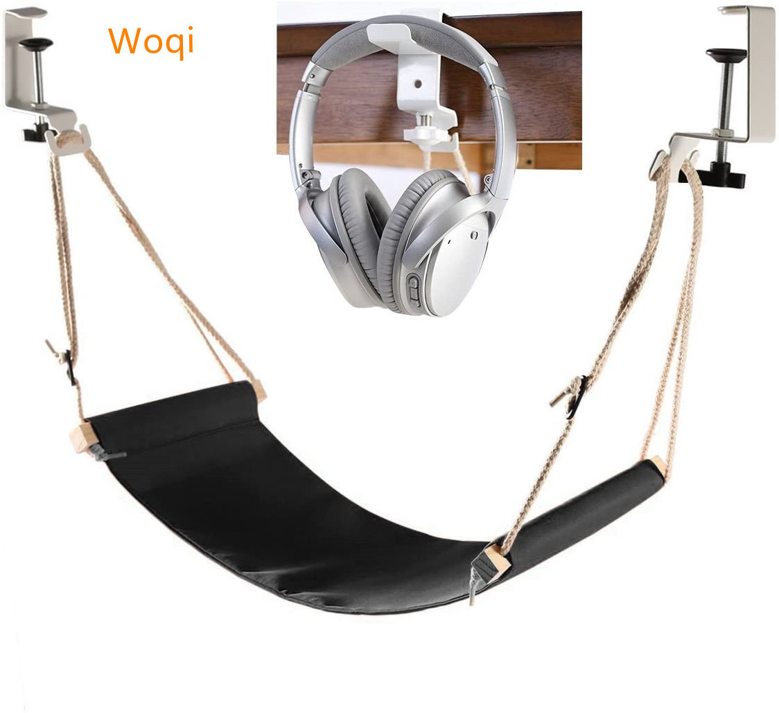 Woq  LOW  MOQ  Fast  delivery  Mini  Adjustable Office Foot Rest Under Desk Hammock | Portable Desk Feet Hammock