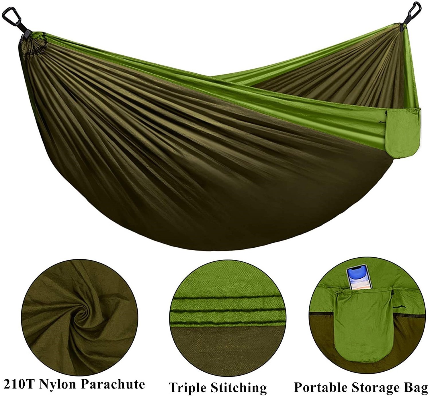 Woqi Easy To Pack Hammock  Accessories Gear for Indoor Outdoor Backpacking, Travel,Hiking, Beach Hammock