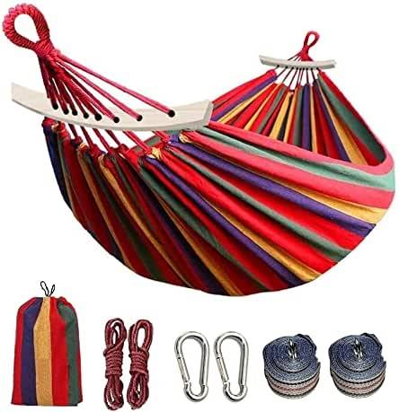 Woqi   outdoor cloth  hand crafted  stain   baby spring cradle 100% cotton   fruit  string  hammock for 2 people