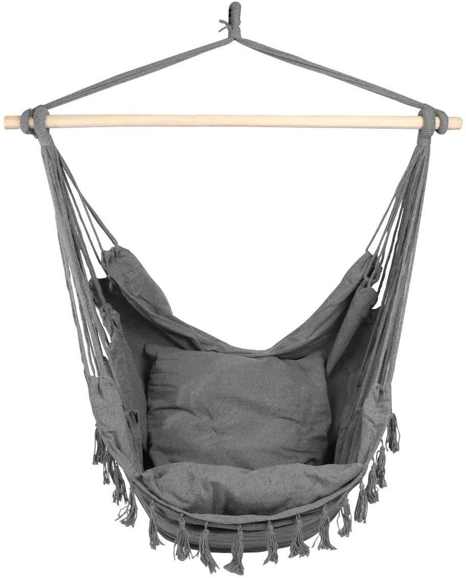 WOQI hammock  hanging mat chair with stand  swing bed tent with net rope swing-max 330 lbs-2 Outdoor